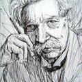 墨線素描\史懷哲（Albert Schweitrer）德國大慈善家
