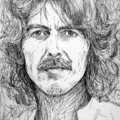 墨線素描人物\披頭四合唱團喬治·哈里森George Harrison