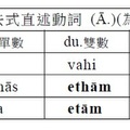 第一類過去式直述動詞語尾(Ā)