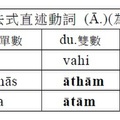 第二類過去式直述動詞語尾(Ā)