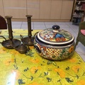 西班牙陶鍋及銅燭台