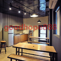 台中-鵲絲旅店S43A17塑木野餐桌椅組(塑木啤酒桌椅組)2-s