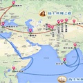 中國武漢至法國里昂貨運鐵路線示意圖