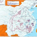 中華蘇維埃共和國管轄領土及集中到陜甘寧邊區路線示意圖