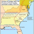 皇家特許卡羅來納殖民地( the Royal Charter of Carolina Colony---1663)變遷示意圖