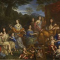 1670年志得意滿的路易十四全家福油畫