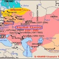 欽察汗國、克里米亞汗國、莫斯科大公國及奧圖曼帝國相互間勢力示意圖