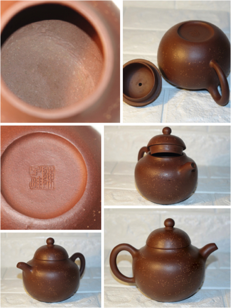 紫砂彫 素面壺 陳子畦銘 明時代 中国陶磁器 後手急須 茶壷