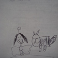 9歲小病人給我畫的圖-天使翻譯和一隻狗