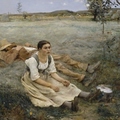  Jules Bastien Lepage 乾草地 Hay Making1877