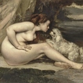 庫爾培 Gustave Courbet  裸女與小狗(1819-1877)