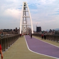 新月橋景觀橋上，自行車道。