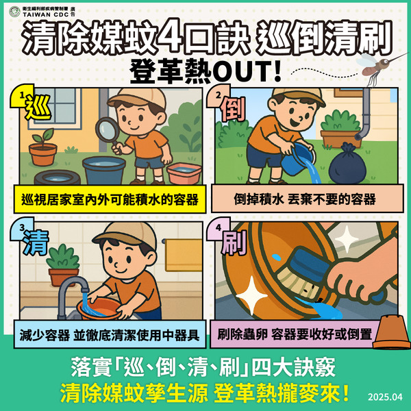 南部現本土登革熱 呼籲民眾清除積水容器 免生病也免受罰