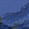 釣魚台列嶼（紅色三角形區域）周圍的大陸和島嶼