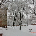 城牆的雪景