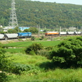 2012,05,24 14:43 FX50 台中港站，藍頭穀列進站，電頭穀列待開，拍了都開心。