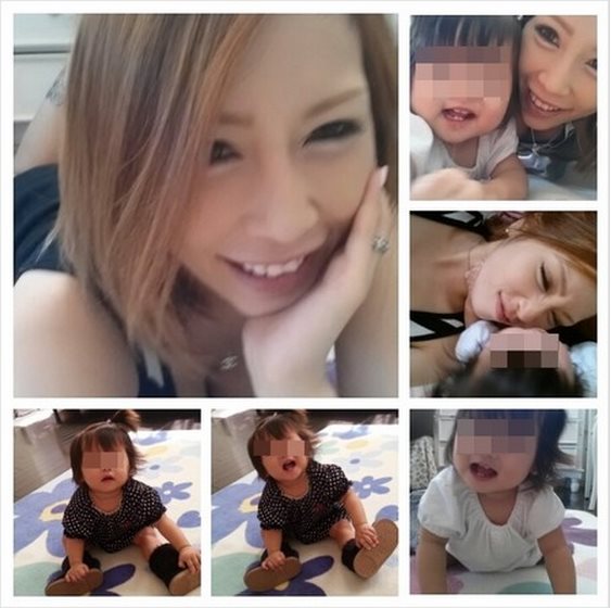 中西里菜抱小孩合照,卻不見老公身影。(圖/翻攝自geitsuboo)